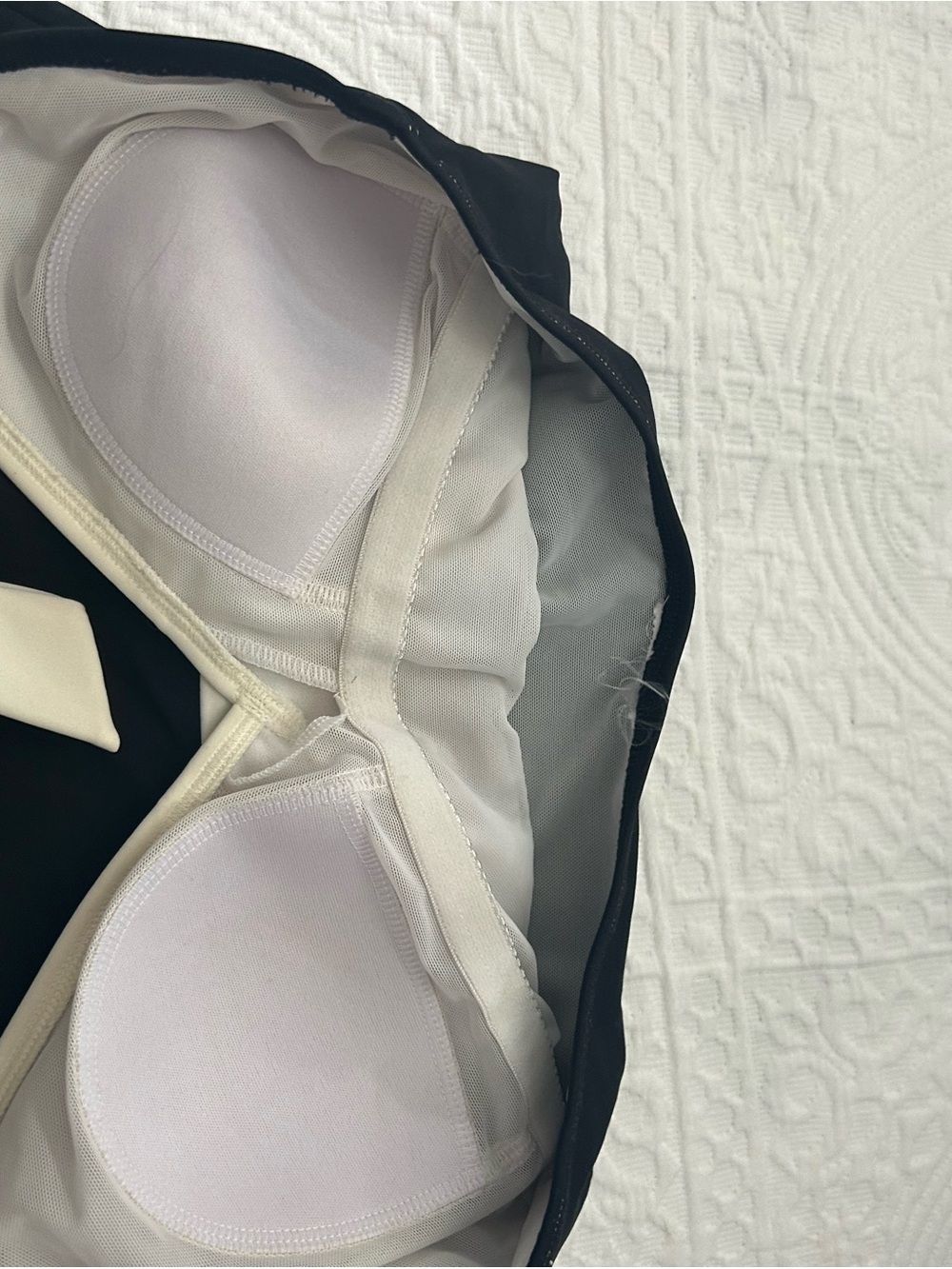 BODEN Black One-Piece Swimsuit with Cream Strap Detail - Picture 3 of 4